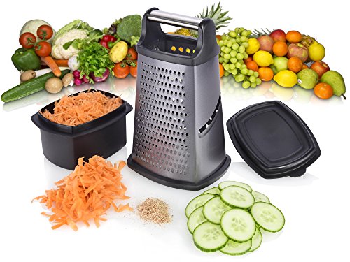 Bluespooon Vierkantreibe mit verschließbarem Auffangbehälter | Füllmenge ca. 700 ml | Mit praktischem Auffangbehälter und Deckel zur luftdichten Aufbewahrung