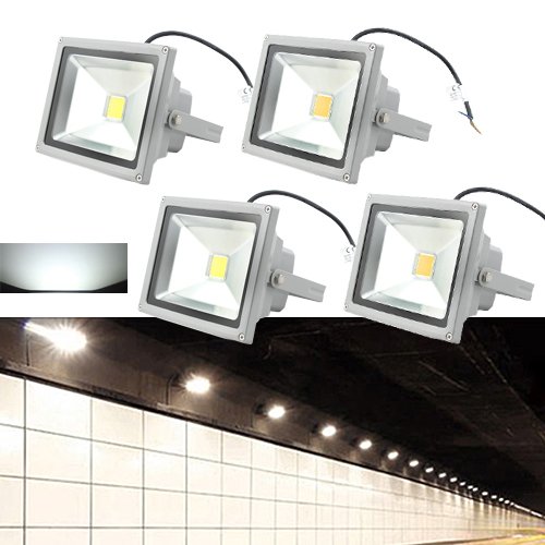 Hengda® 4x 20W LED Fluter IP65 wasserdicht Wandleuchter Flutbeleuchtung Scheinwerfer AC85-265V Wasserdicht Outdoor LED Strahler kaltweiß Energiesparend