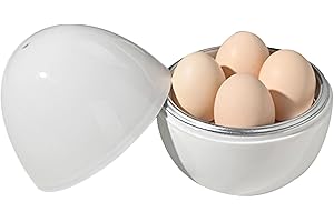 XIIXUUJ Cocedor De Huevos Microondas, En Forma De Huevo, Vaporizador Rápido Cocer Huevos, Capacidad De 4 Huevos, Accesorios Para Hornear, Vaporera Para Huevos Duros Y Blandos