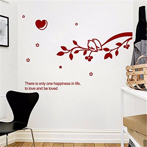 XJKLFJSIU Living Room Tv Sofa Background Wall Stickers Branch Bird Bed Bedside Wall Stickers, F3