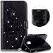 Produktbild Moto G4 Hülle,Moto G4 Plus Hülle,Surakey Lederhülle für Moto G4 / G4 Plus Bling Kristall Glitzer Strass Diamant Prägung Schmetterling Muster PU Leder Brieftasche Hülle Schutzhülle Tasche Ledertasche Kartenfach Flip Cover Wallet Case für Lenovo Moto G4 / G4 Plus - Schwarz