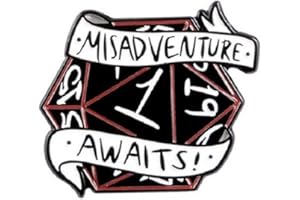 ABONITON 20 Gesicht Würfel Metall Emaille Brosche Mode Persönlichkeit D20 DnD Würfel Spiel Abzeichen Pin Kostüm Rucksack Schmuck Geschenk, Emaille, Zinklegierung, Metall