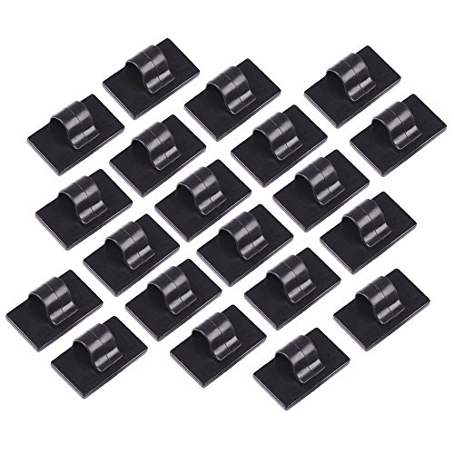 eBoot Kabelclips Selbstklebend Kabelschellen Clips, Schwarz, 20 Stück