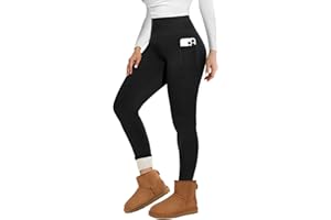 TNNZEET Fleece Lined Leggings Women UK High Waisted Thermal Pants Womens in Winter