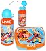 Produktbild 2 tlg. Set _ Lunchbox / Brotdose & Trinkflasche - " Feuerwehrmann Sam " - incl. Name - großes Fach - Brotbüchse Küche Essen - für Jungen - Feuerwehr / Rettung - Feuerwehren Löschen - Feuerwehrauto Jones - Kinder - Auto - Vesperdose - Brotzeitdose - Sandwichbox / Pausenbrotbox - Lunch / Rettungsdienst - Alutrinkflasche Kindertrinkflasche