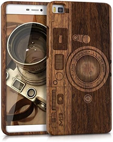 Minifamily® Handmade natural real bamboo wood wooden hard case design camera for Huawei P8 Come With Free Unique Ring and Rubber Wrist Band