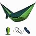Produktbild MOMONY Camping Hängematte, Ultraleichte Doppelt Reise Hängematte, Fallschirm Nylon Outdoor Hängematte mit 2 Karabiner und 2 Seile, 270x140cm, 250kg Tragfähigkeit für Rucksackreisen, Garten, Trekking, Strand
