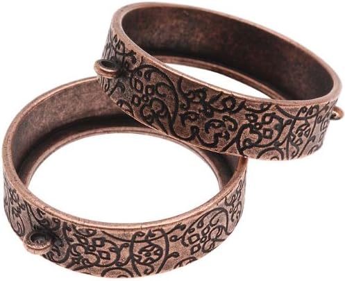 Nunn Design Antiqued Copper Plated Open Bezel Pendant Link 30mm - 1