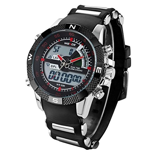 OrrOrr Digital LED Armbanduhr Herren Uhr Quarz Uhren Analog Datum Wasserdicht Sportuhr Alarm Stoppuhr Wecker Silikon Armband wei schwarz Geschenk Red OrrOrr Digital LED Armbanduhr Herren Uhr Quarz Uhren Analog Datum Wasserdicht Sportuhr Alarm Stoppuhr Wecker Silikon Armband wei schwarz Geschenk Red