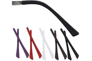 YieJoya Brillen-Endkappen, 5 Paar Silikon-Anti-Rutsch-Ohrsocken, weiche Ersatzspitzen für dünne Metall-Sonnenbrillen-Beine (5 Farben)