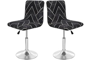 SDNAM Bar Stool Covers Barstool Chair Slipcovers Covers 2/4 Pack Stretch Slipcover Pattern for Short Swivel Dining Chair-Counter Height Side Chairs (Color : #1, Size : 2PCS)