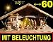 Produktbild Exklusive Weihnachtskrippe + Zubehör, BTV 60 cm massiv Vollholz Massivholz mit hochwertigen PREMIUM FIGUREN , Krippe KOMPLETT mit Figuren und Beleuchtung (LICHT KOMPLETT MIT BELEUCHTUNGSSET: Trafo Kabel 5er-Anschlussleiste Laterne und Lämpchen) K60MFTL