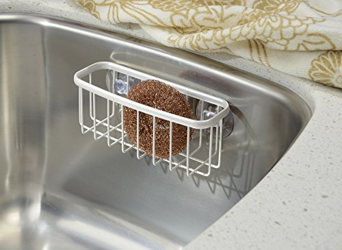 InterDesign Axis Schwammhalter | Küchenaufbewahrung für Schwamm, Tropfkratzer etc. | Spülbeckengitter mit Saugnäpfen | Metall perlmuttweiß - 2