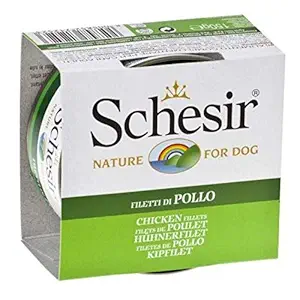 Schesir Wet Dog Food - Chicken Fillets - 150g - Can (Single Pack (150g))