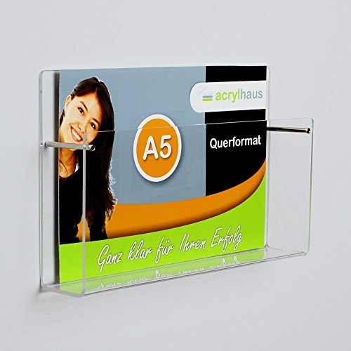 Din A5 Wandprospekthalter im Querformat aus Acrylglas - 2