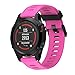 Produktbild Armband für Garmin Fenix 5X GPS Uhrenarmband, MuSheng Silikon Sport Weich Uhrenband Smartwatch Ersatzband mit Edelstahl Schnalle Band, Mehrfarbig (Hot Pink)