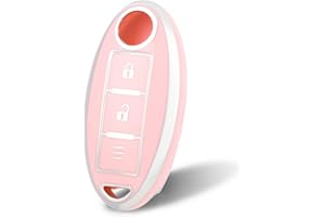 OFF WE GO Funda para Llave Coche con Nissan Carcasa para Mando Compatible con X-Trail Qashqai 350Z 370Z Tiida Murano Pathfinder Micra Juke Kicks Funda para Tarjeta de Llave Hombre Mujer, Plata Polvo