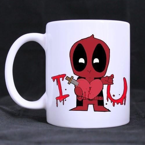 Cute Deadpool I Love U Custom Personalized Coffee Mugs Beer Mug White Ceramic Water Cups Office Home Cup 11 OZ Two Sides PrintedFunny Plum Blossom And Peony Coffee Mug