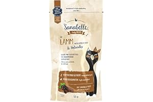 Sanabelle przekąska jagnięca i jagnięca | pyszne mini patyczki do mięsa dla dorosłych kotów | 20 x 55 g