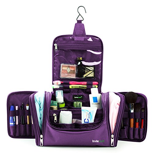 Lavievert wasserdicht und tragbare Nylon-Faser Kulturbeutel / Kulturtasche mit der Kupplung für Reise und Pflegen（ 32*14*19 cm ) - 3