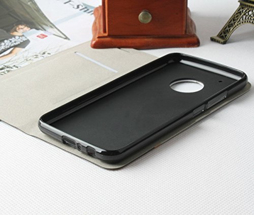 Lively Life Motorola Moto G5 Plus hülle – Premium Luxuriös PU lederhülle[Vollständigen Schutz] [Kreditkartenfach] Folio Flip Brieftasche Schutzhülle im Denim Pattern für Lenovo Moto G5 Plus(Denim-Grau) - 7