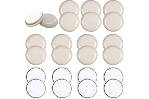 FOGAWA 24Pack Furniture Sliders and Gliders for Carpet Chair Leg Sliders Self Adhesive Furniture Moving Glide Pads for Heavy Furniture Sofa Laminate Vinyl Wooden Floor Round 32mm