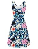 Eigenschaften: Baumwolle + Polyester; Rundhalsausschnitt und ärmellos, Midikleid, Taillenlinie, schicker Musterdruck und knielanger Schnitt, perfekt für deinen Po.