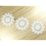 3 kleine Häkeldeckchen gehäkelte Deckchen in weiß