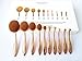 Goldrose 10 pcs Soft Oval Toothbrush Mermaid Multipurpose Makeup Brush Set Foundation Brushes Cream Contour Blush Powder Concealer Brush Cosmetics Tool (Gold)