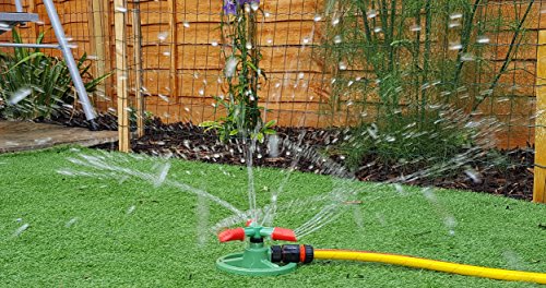 3 arm Rasensprenger drehbar, Garten-sprinkler Regner, Grün, hozelock kompatibel)