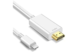 NCGGY HDMI Cable for i-Phone,HDMI Converter Cable 1m,Phone/i-Pad/i-Pod to TV,HDMI Connection Cable,iOS 17,16,15,14,13,YouTube TV Output,High Definition HD1080P,Plug and Play