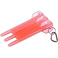 Thyonta Portable Clear Dart Case One-Piece Universal ABS Plastic Dart Carrying Case with Key-locking Clasp as an Accessory for Darts Team Games（Red）