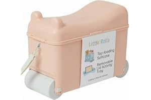 Little Rolla Kids Ride On Suitcase with Removable Activity Tray | Easy Access Top Loading Ride-On Children's Luggage | Carry-On Approved Kids Cabin Bag | Ages 2-7 | Dusty Pink