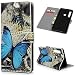 Produktbild Edauto A9 2018 Hülle Case für Samsung Galaxy A9 2018 Handyhülle Cover Lederhülle PU Leder Tasche Flipcase Schutzhülle Handytasche Ständer Magnet Geldbörse Bumper Portemonnaie Schmetterling