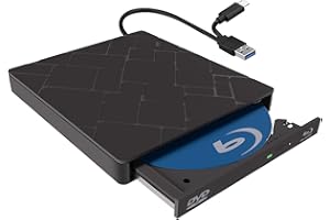 TOMVYTER Lecteur BluRay Externe USB3.0 Type-C, Graveur/Lecteur Blu-Ray Externe DVD Portable Mince, pour Ordinateur Portable, Bureau, Windows 11/10/8