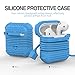 Produktbild AirPods Silikon Hülle | Silikonhülle Case Kopfhörer mit AirPods Riemen Abdeckung für Apple AirPod Hot Aufladen Cover | Shock Proof Schutz | Anti-Verloren Tasche Stoßfeste Schutzhülle (Blau)
