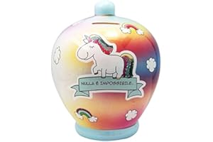 VIRCA Piggy Bank 'UNICORNO NULLA E' IMPOSSIBILE cod.94517 Terracotta Rosso/Multicolore Bambini