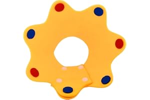 LHLZNB Cat Cone Collar Soft, dog cone collar，Adjustable Cat Recovery Collar, Sun Flower Neck Dog Cat Protective After Surgery Pet Protective Collar, Anti-Bite or Lick for Cats (yellow, M)