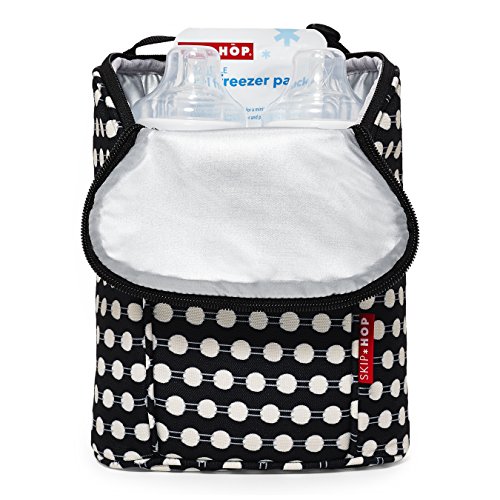 Skip Hop Grab & Go Double Insulated Bottle Bag with Freezer Pack - Connected Dots