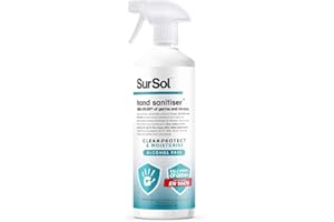 SousVideTools SurSol Alcohol-Free Hand Sanitiser Spray Bottle - 1L - - Lasting Protection For Over 4 Hours - Kills More Than 99.99% of all Known Bacteria - Skin Friendly