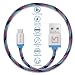 iVoltaa Pixie Micro USB to USB Premium Nylon Braided (1 Meter/ 3.3 Feet) Cable - With Quick Charging (2.4 Amp) and High Speed Data Sync (Kyber Blue) RS.319.00