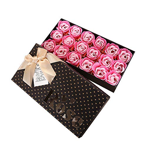 18pcs rose soap flower hand rose rose perfumada jabón de baño pétalos en caja de regalo