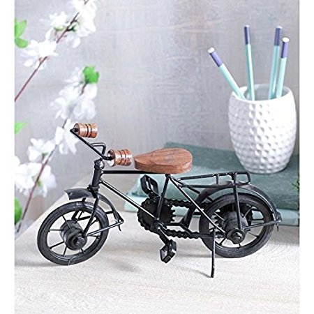 DECORVAIZ Royal Look Metal and Wood Showpiece Handcrafted Antique Decorative Cycle For Home Decor (Black), 1 Piece - Image 4