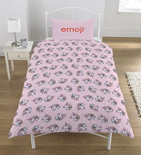 Emoji-Einhorn Single Bettbezug-Set, lila - 2