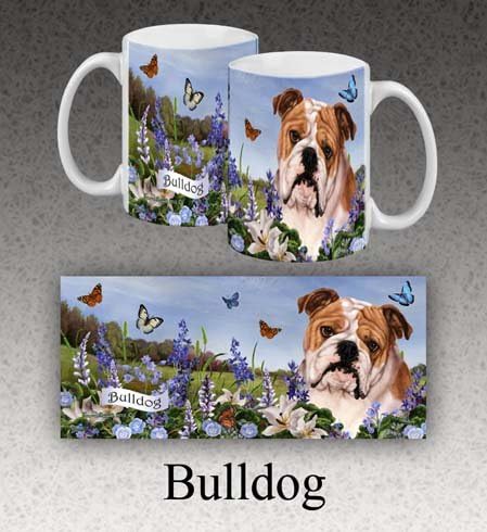 Amazingly Lifelike Bulldog and Butterfly Garden Mug