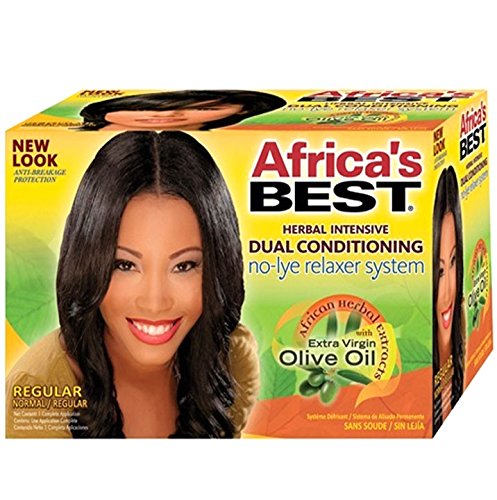 Africas Best Herbal Intensive Dual Conditioning No Lye Relaxer System With Olive Oil