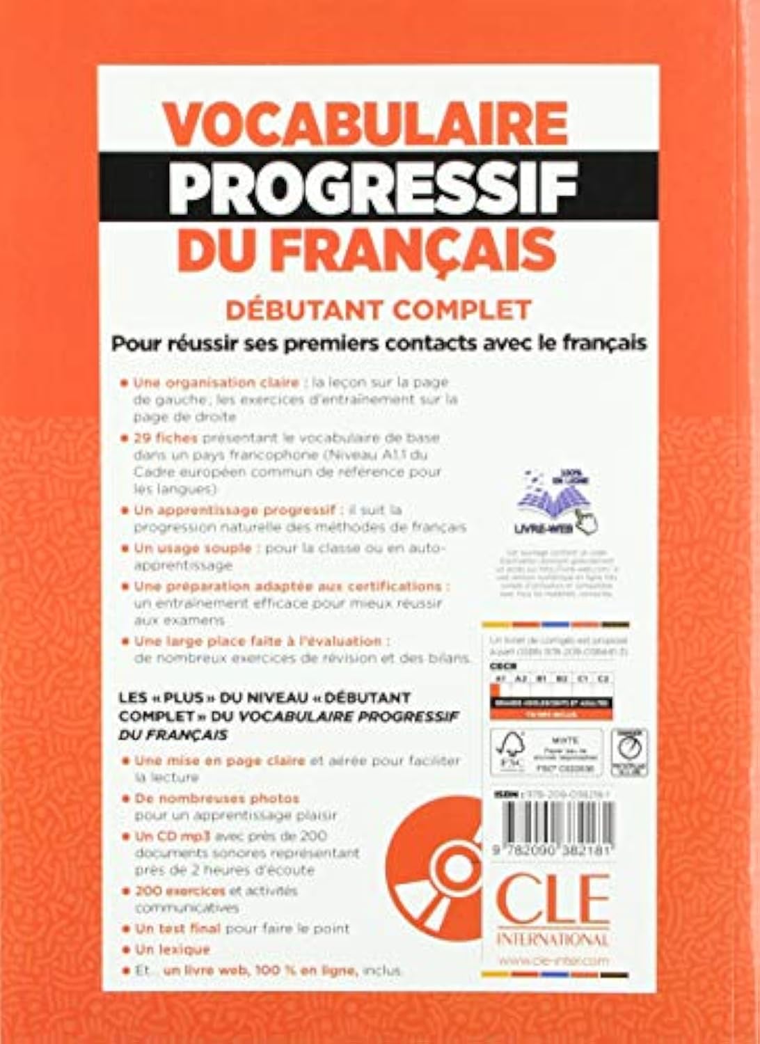 Vocabulaire Progressif Du Français Niveau Débutant Complet Livre Cd Livre Web Nouvelle Couverture - 