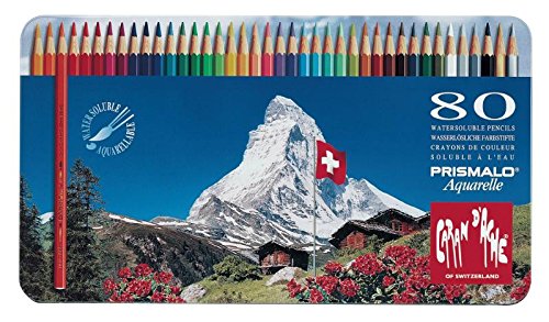 Caran D'Ache Prismalo Aquarelle Coloured Water-soluble Pencil (Pack of 80)