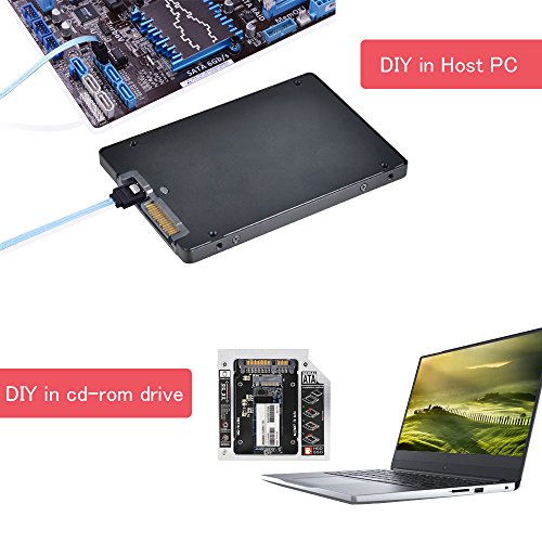 ELUTENG mSATA SSD Gehäuse 6Gbps mSATA auf 2,5″ SATA Adapter für 30x50mm mSATA SSD Festplatten geeignet für Notebook/Laptop und Desktop-PC mSATA SATA Konverter Adapter - 4