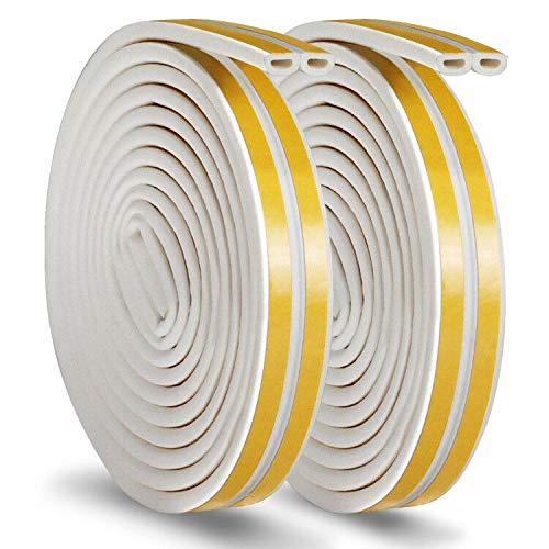 Guarnizione In Gomma Striscia Metereologica Nastro Striscia Di Schiuma Nastro Porta Finestra Anticollisione Gomma Autoadesiva Impermeabile Riduce Il Rumore 12 Metri Antispiffero (Tipo d, Bianc